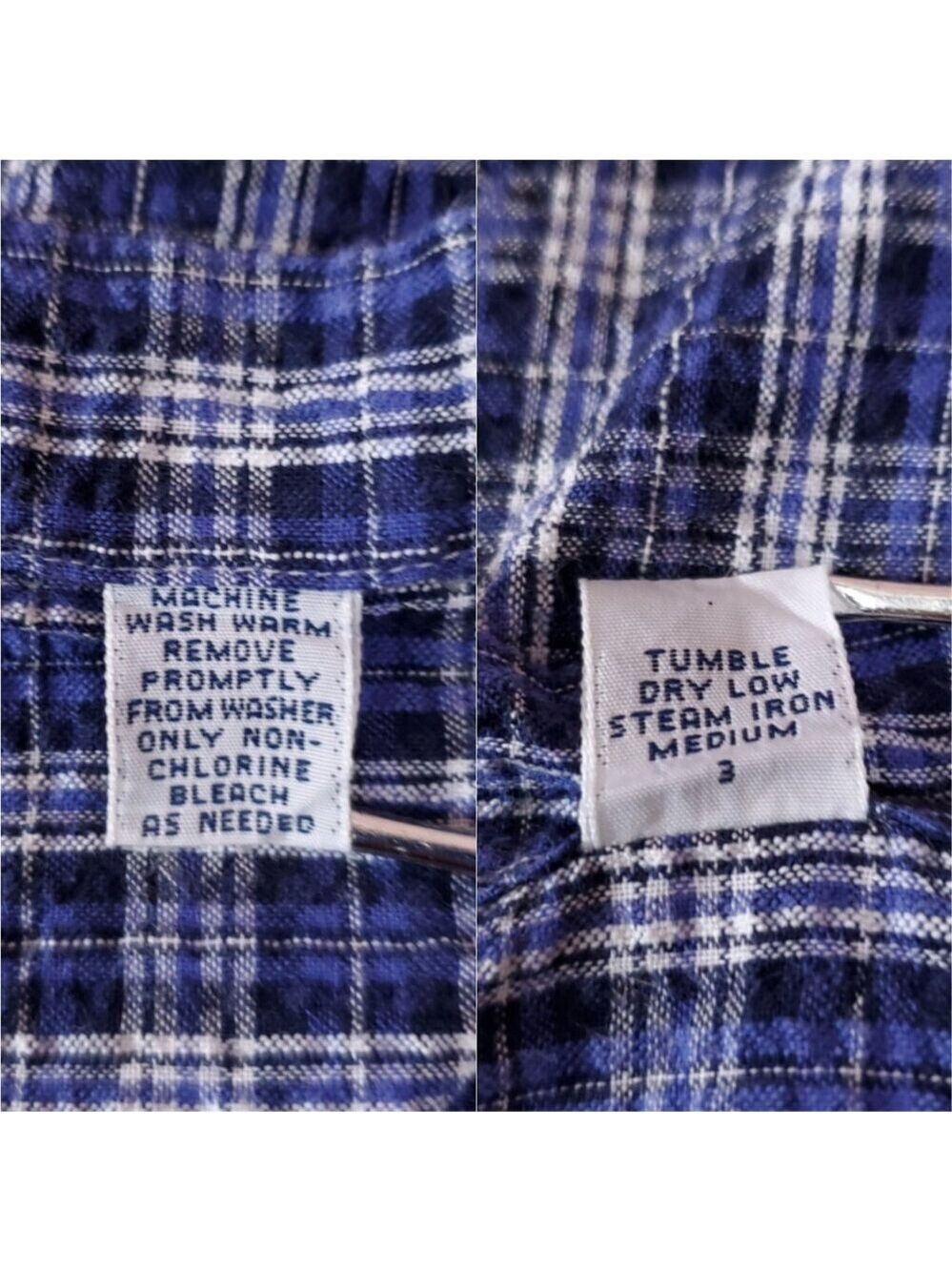 Vtg Ralph Lauren Blaire Seersucker Mens XL Blue White Plaid LS Button Down Shirt - Picture 10 of 12